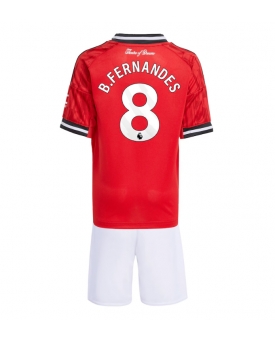Billige Fotballdrakt Manchester United Bruno Fernandes #8 Replika Hjemmedraktsett Barn 2025-26 Kortermet (med bukser)